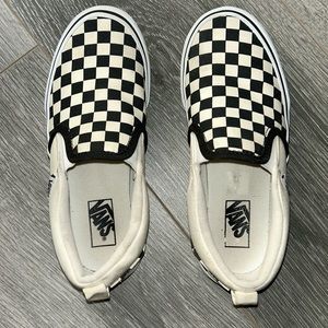 VANS kids white and black slip-on